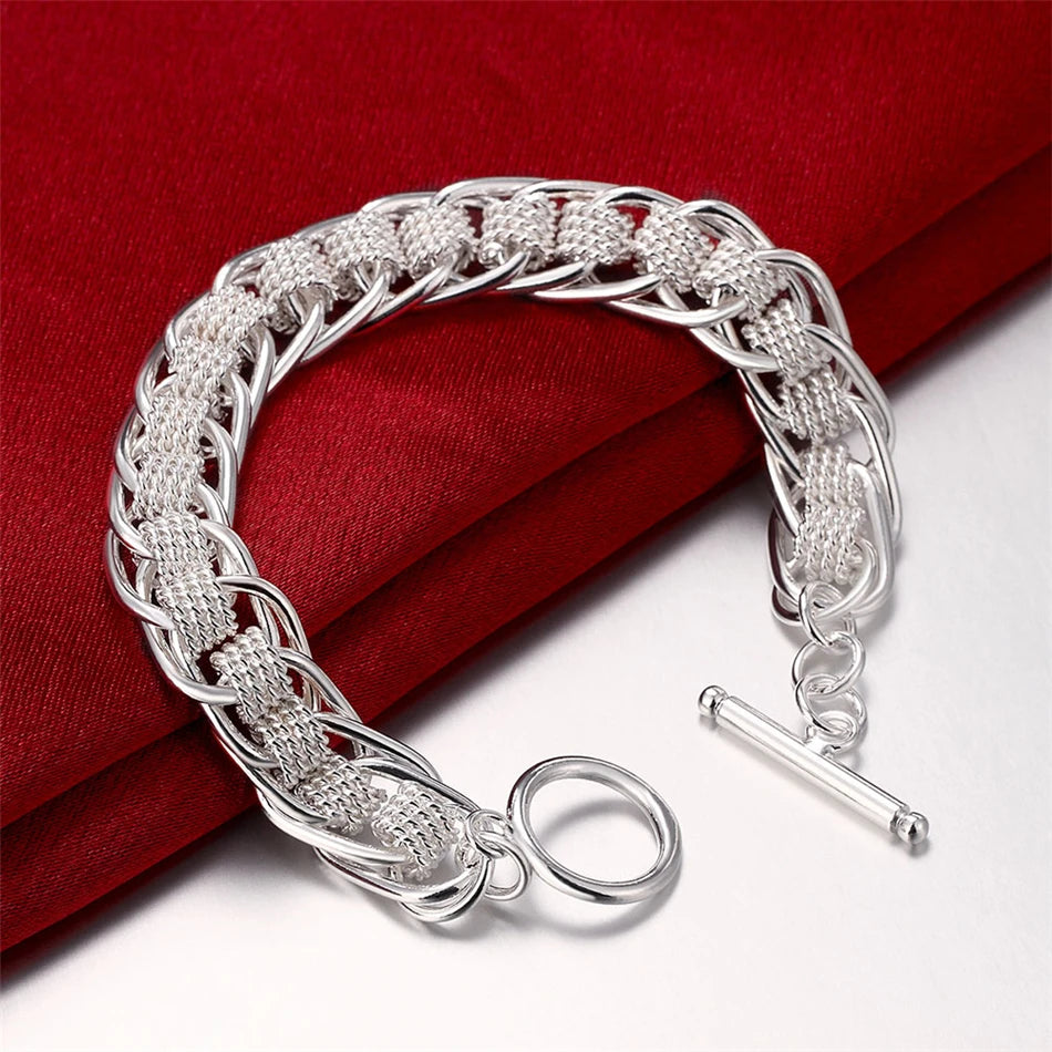 Noble 925 Sterling Silver Solid Chain Bracelet