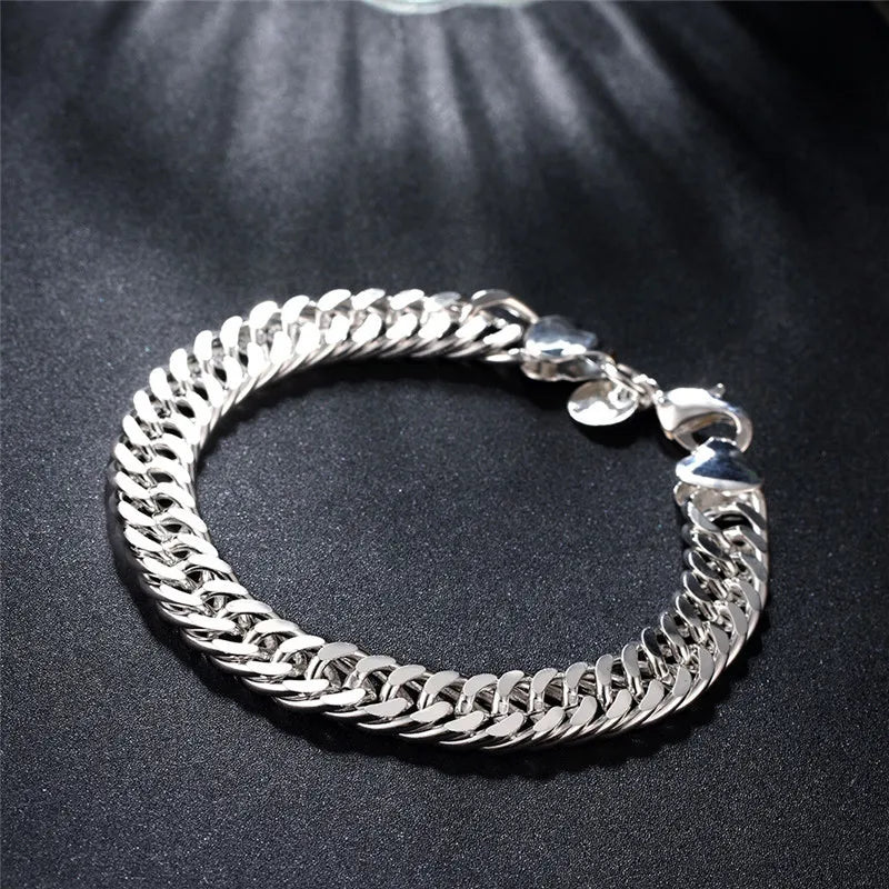 Noble 925 Sterling Silver Solid Chain Bracelet