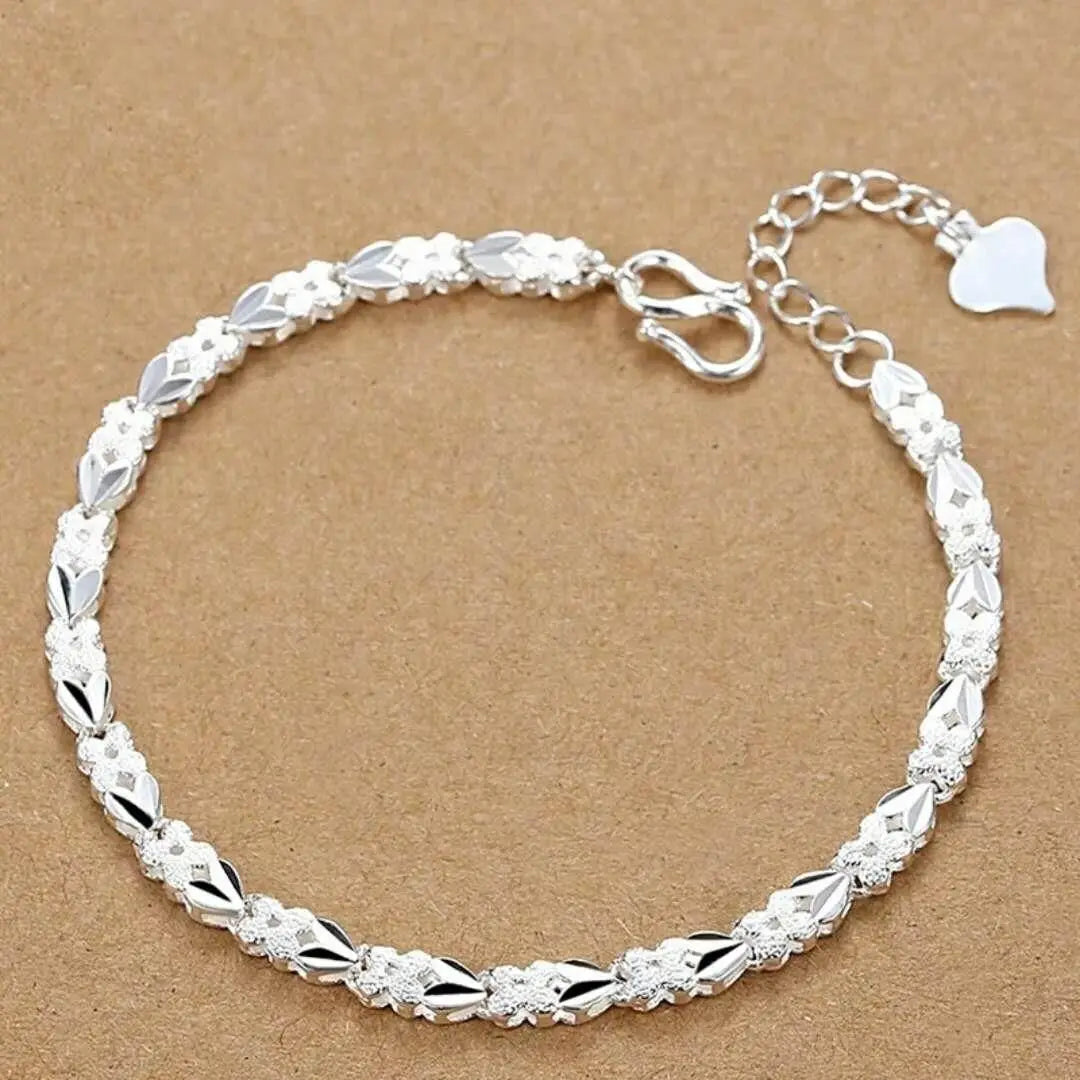 Noble 925 Sterling Silver Solid Chain Bracelet