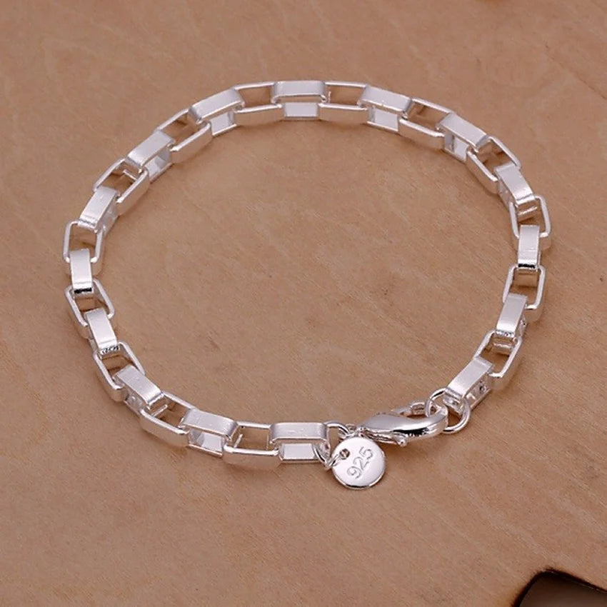 Noble 925 Sterling Silver Solid Chain Bracelet