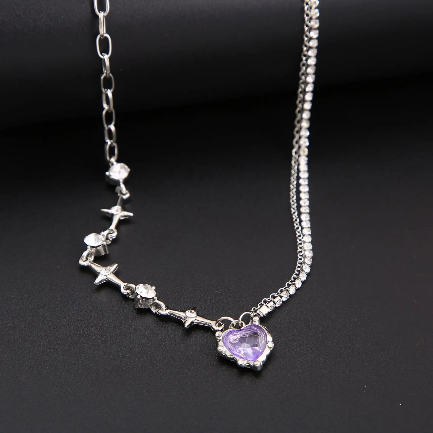 Crystal Heart Pendant Necklace