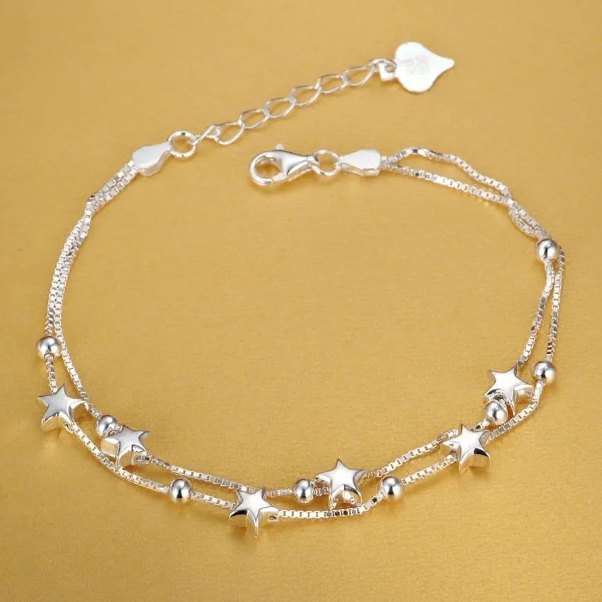 Noble 925 Sterling Silver Solid Chain Bracelet