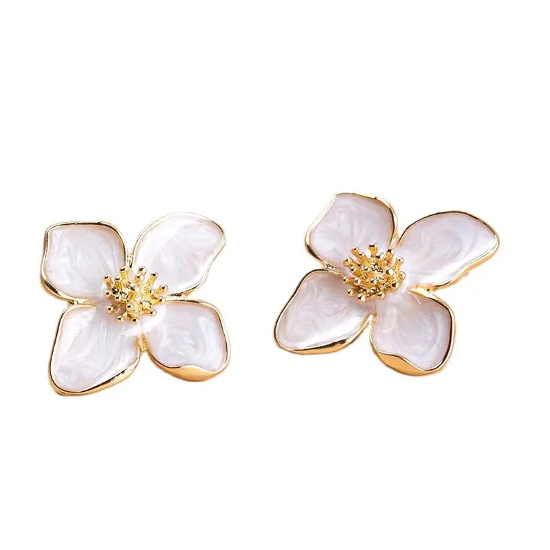 Pink White Flowers Earring