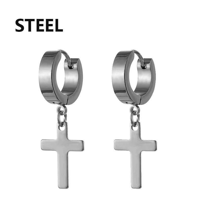 2pc Stainless Steel Cross Earrings