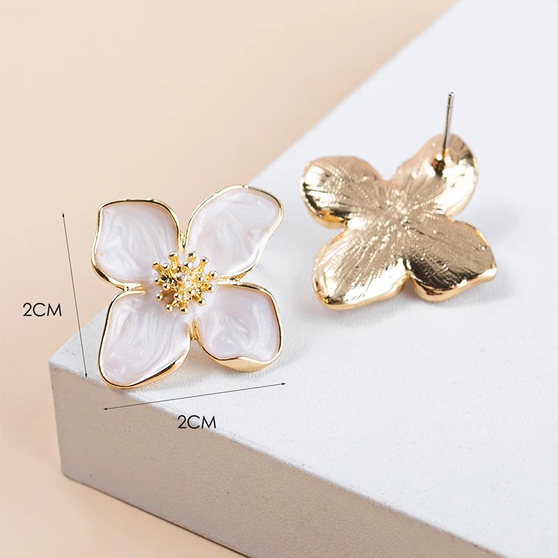 Pink White Flowers Earring