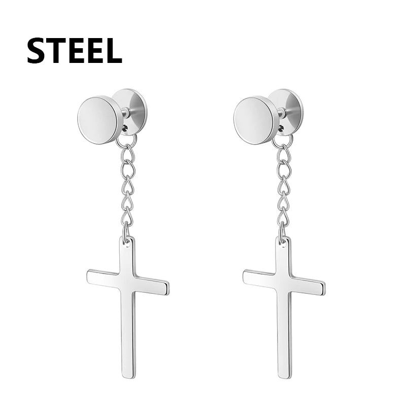 2pc Stainless Steel Cross Earrings