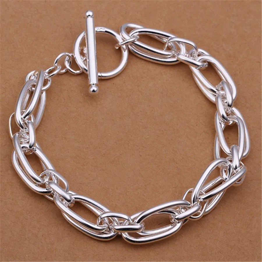 Noble 925 Sterling Silver Solid Chain Bracelet