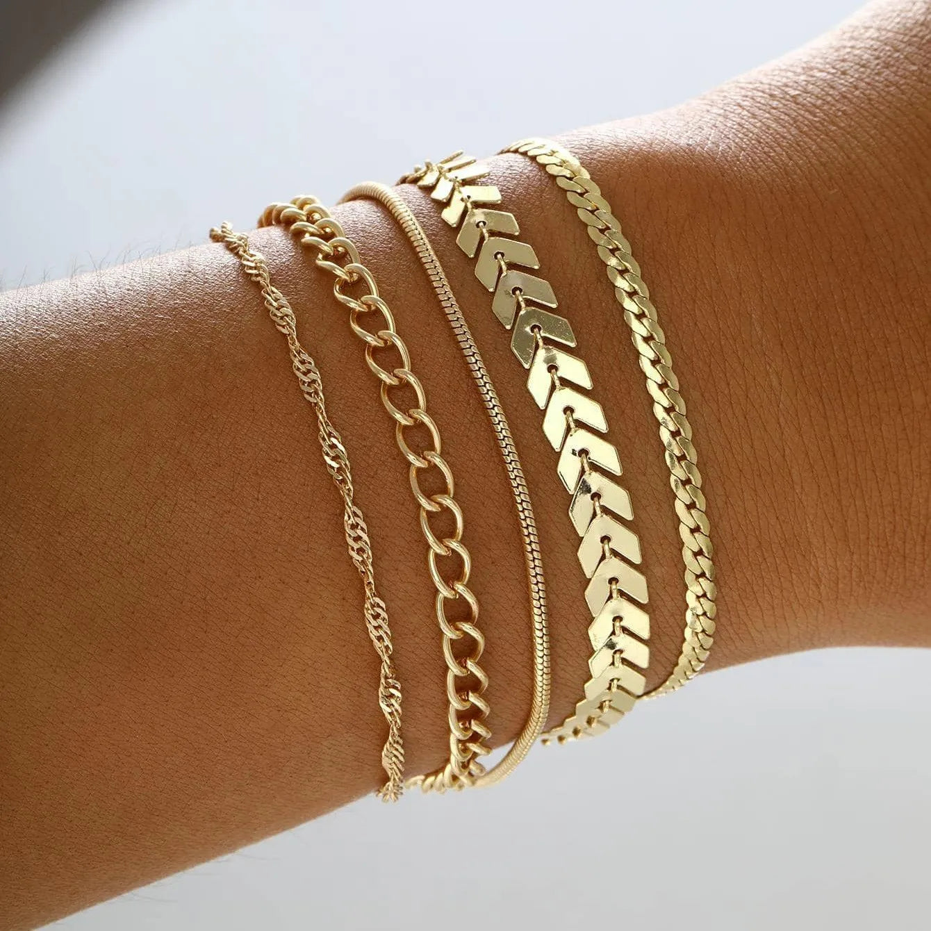 Boho 6 Pcs Gold Color Bracelet Set