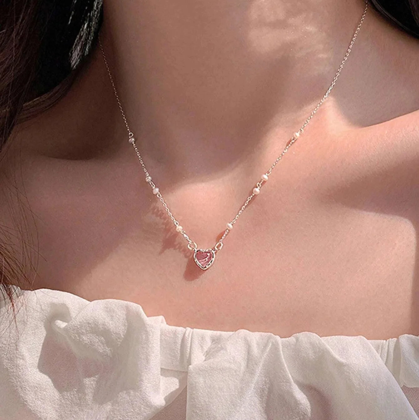 Crystal Heart Pendant Necklace