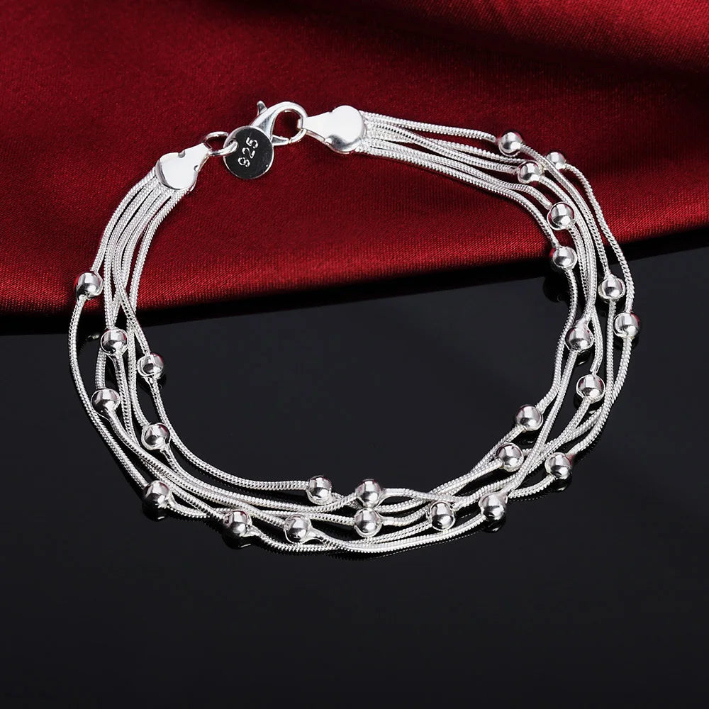 Noble 925 Sterling Silver Solid Chain Bracelet