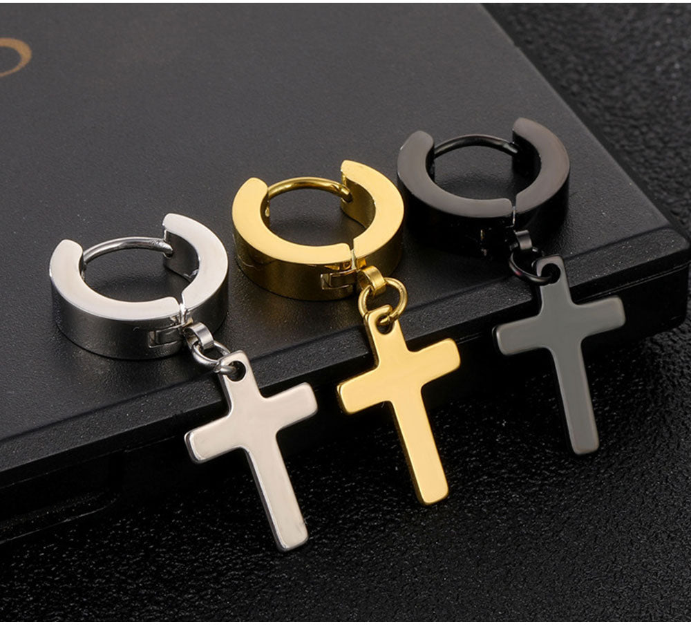 2pc Stainless Steel Cross Earrings