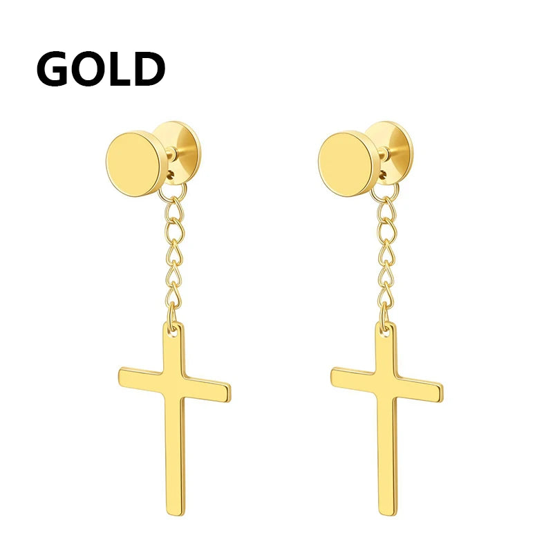 2pc Stainless Steel Cross Earrings