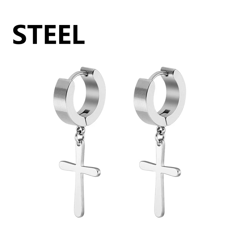 2pc Stainless Steel Cross Earrings