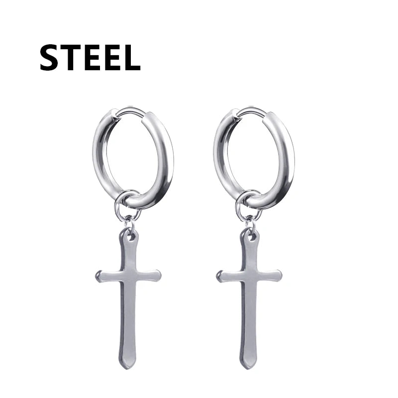 2pc Stainless Steel Cross Earrings