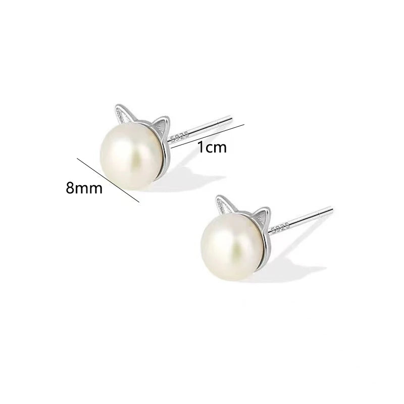 Cat Pearl Earrings