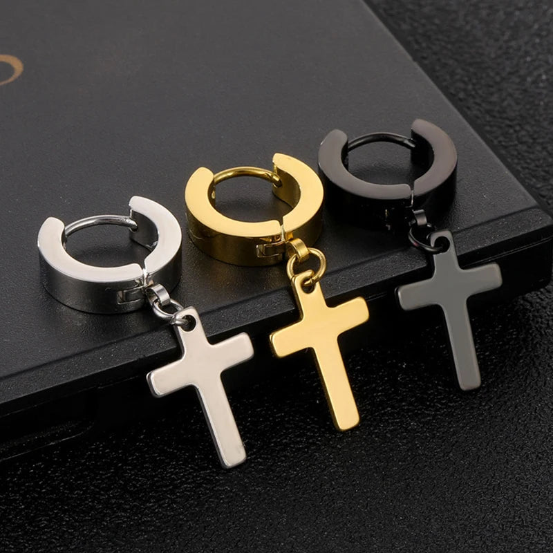 2pc Stainless Steel Cross Earrings