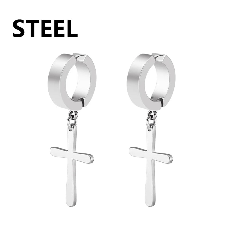 2pc Stainless Steel Cross Earrings