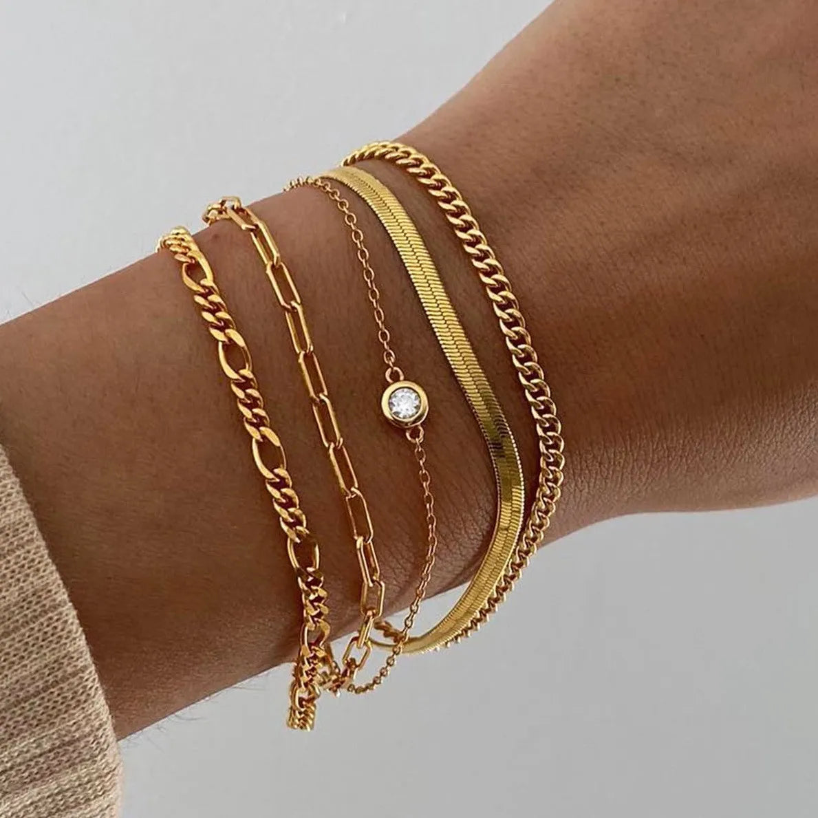 Boho 6 Pcs Gold Color Bracelet Set