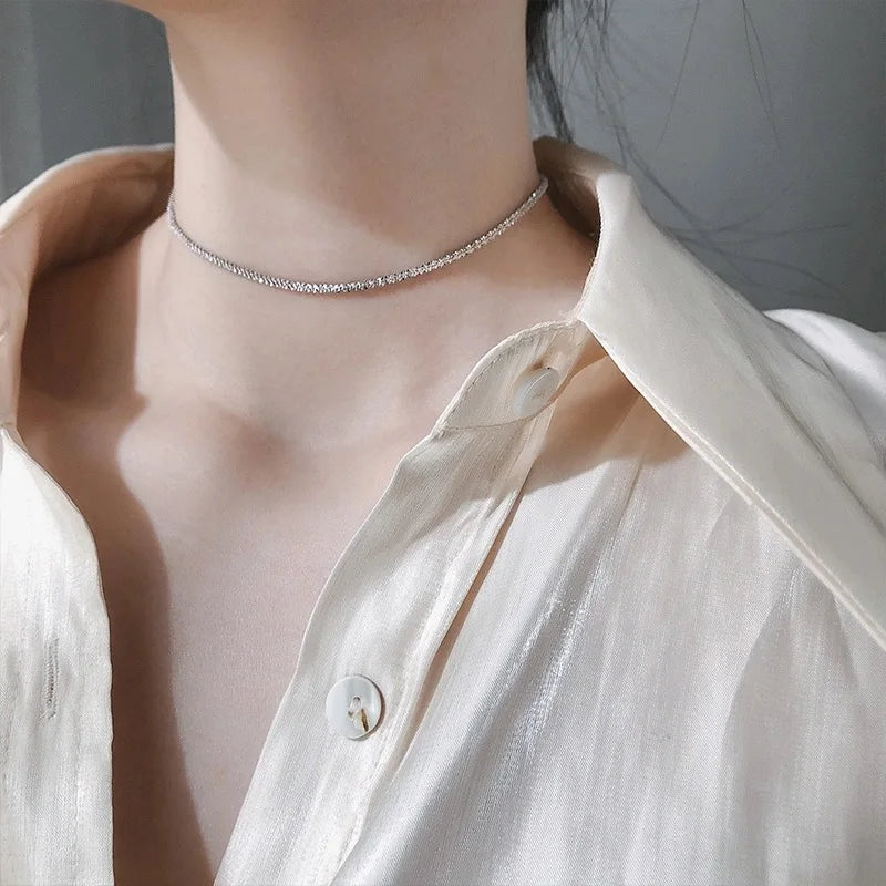 Sparkling Clavicle Chain Choker Necklace