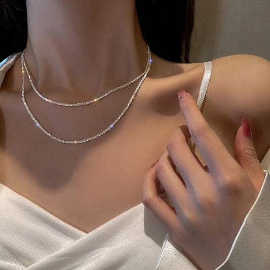 Clavicle Chain Sparkling Necklace