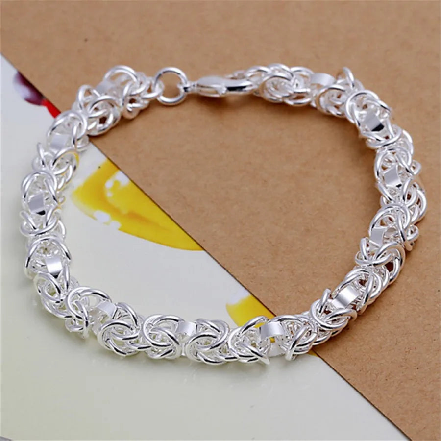 Noble 925 Sterling Silver Solid Chain Bracelet