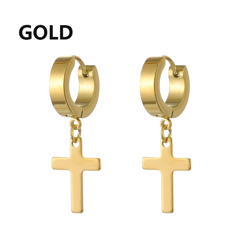 2pc Stainless Steel Cross Earrings