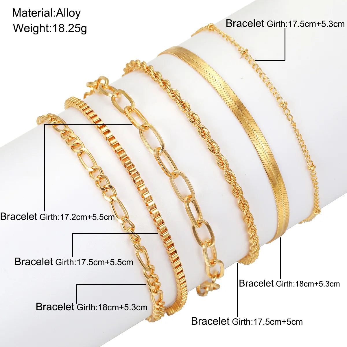 Boho 6 Pcs Gold Color Bracelet Set