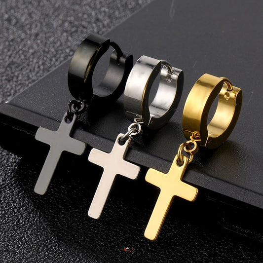 2pc Stainless Steel Cross Earrings