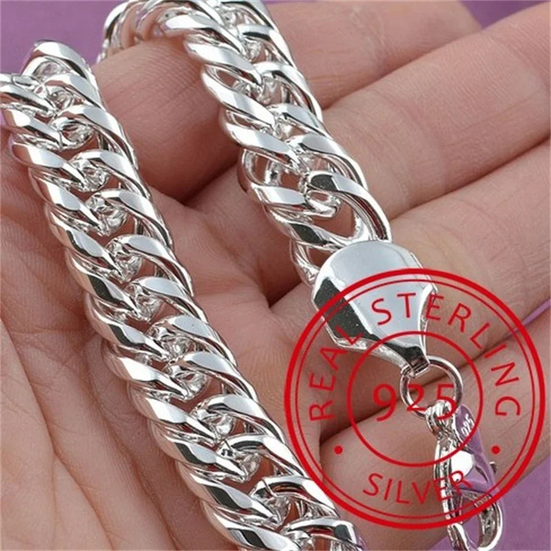 Noble 925 Sterling Silver Solid Chain Bracelet