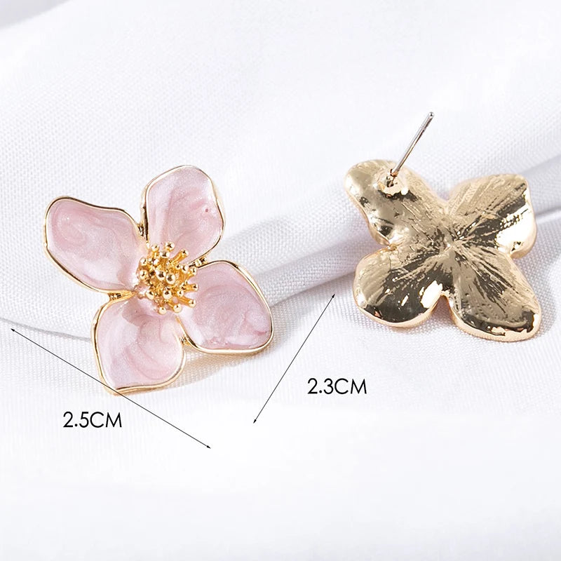 Pink White Flowers Earring