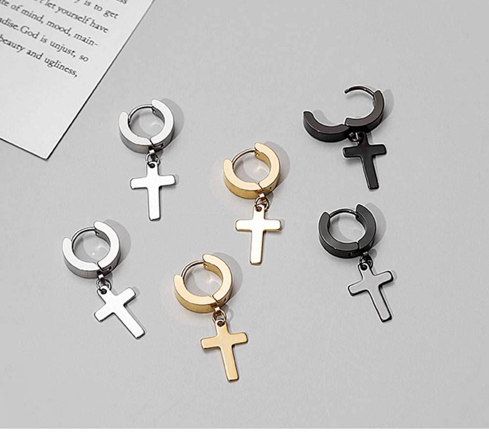 2pc Stainless Steel Cross Earrings