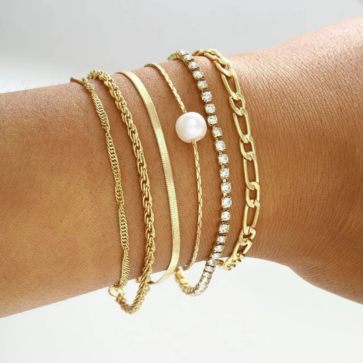 Boho 6 Pcs Gold Color Bracelet Set