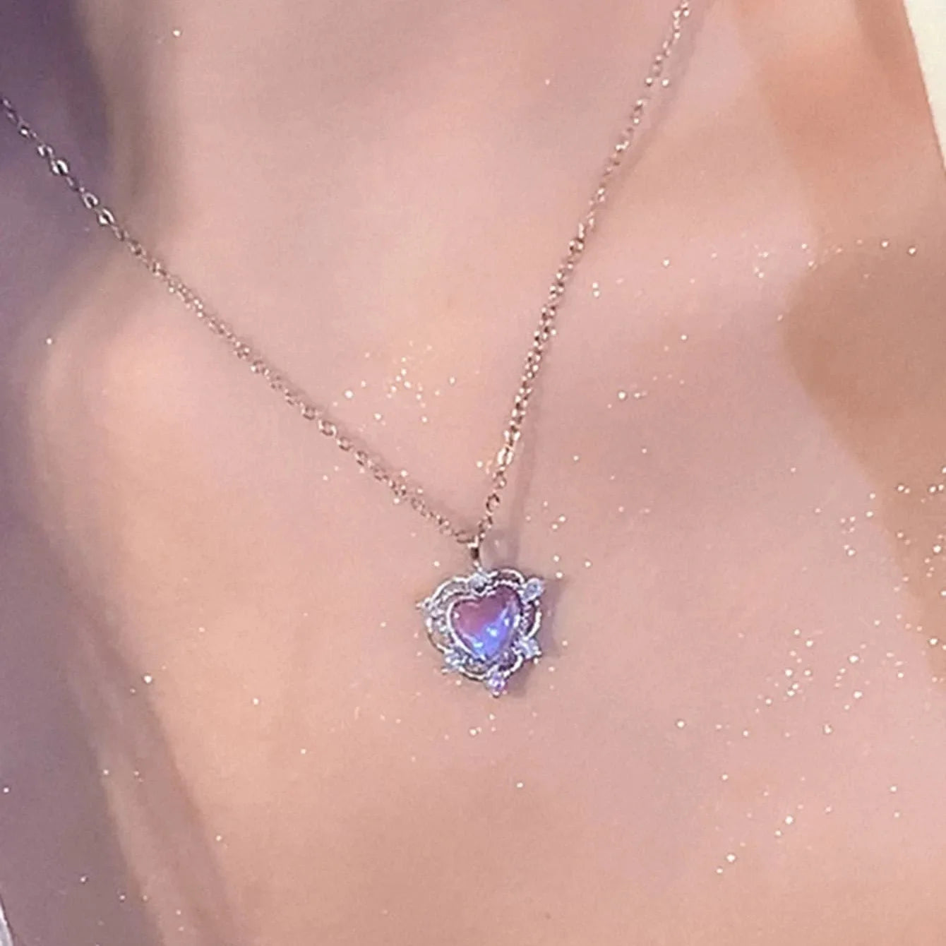 Crystal Heart Pendant Necklace