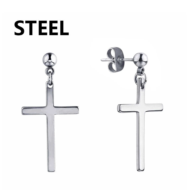 2pc Stainless Steel Cross Earrings