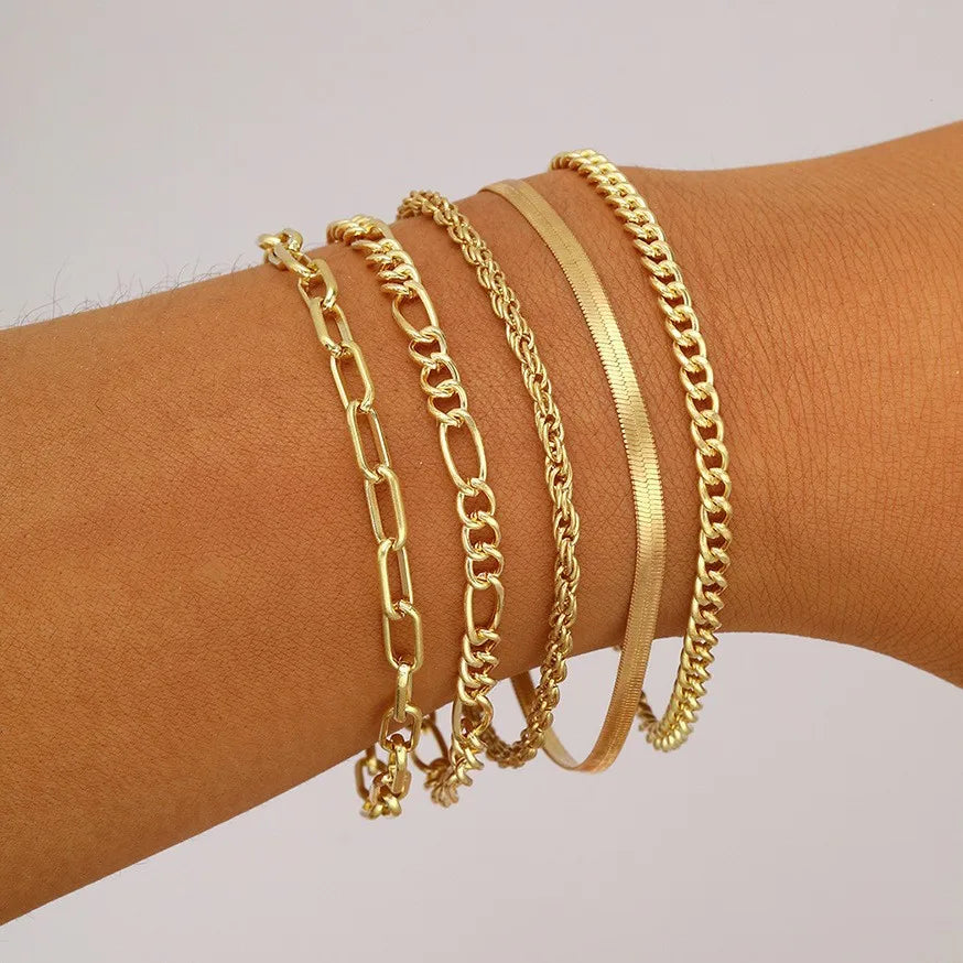 Boho 6 Pcs Gold Color Bracelet Set