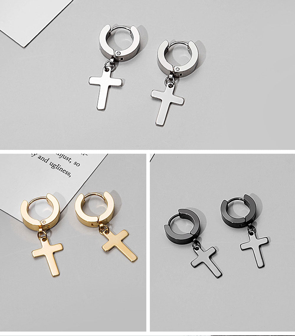 2pc Stainless Steel Cross Earrings