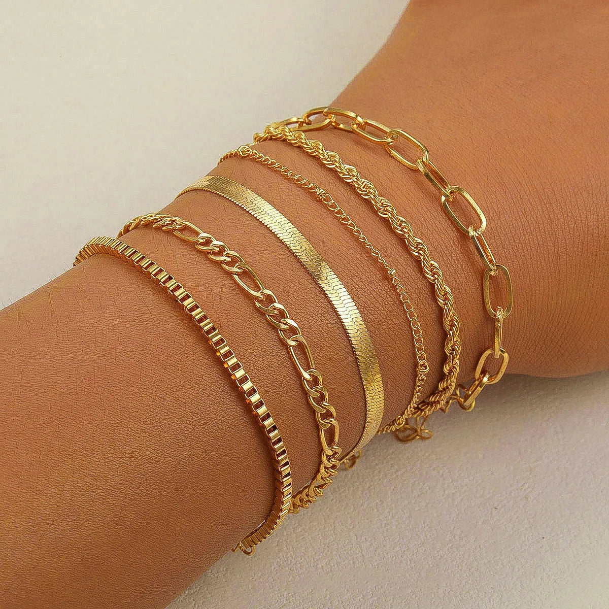 Boho 6 Pcs Gold Color Bracelet Set